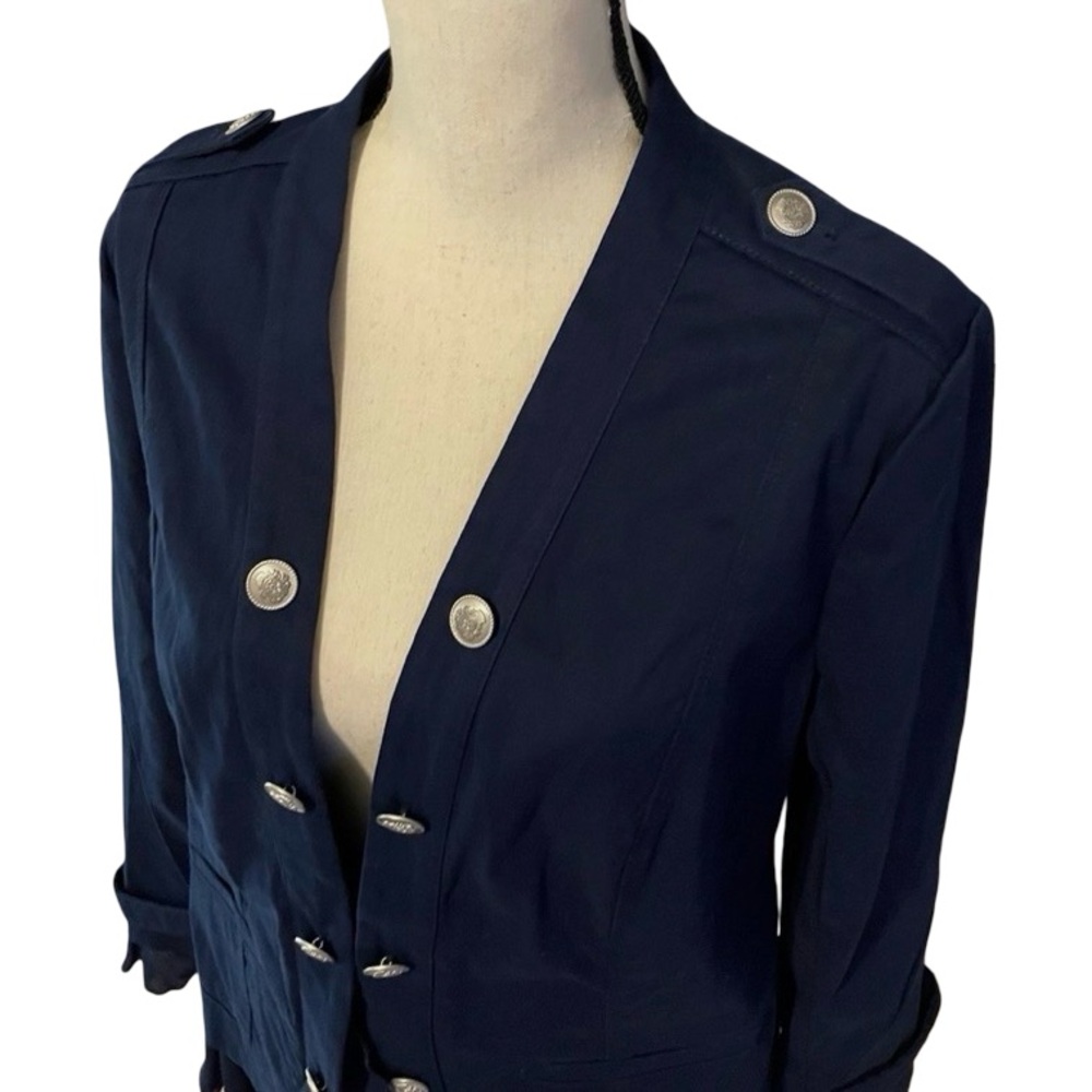 Chico's Ruffle Hem Military Style Jacket - Picture 5 of 9